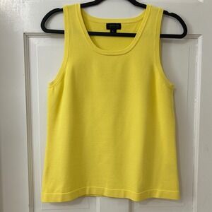 Carlisle Collection Knit Tank Shell Top Sz L Bright Yellow Classic Resort Travel